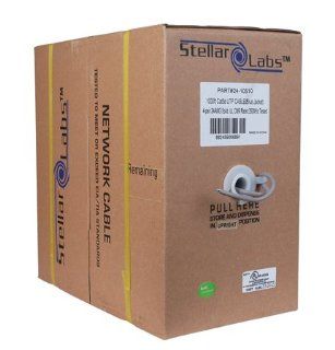 Stellar Labs U5E 24 CMR 665 1000ft Cat5e 350Mhz UTP Cable UL Approved CMR rated   Gray: Computers & Accessories