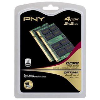 PNY OPTIMA 4GB (2x2GB) Dual Channel Kit DDR2 667 MHz PC2 5300 Notebook / Laptop SODIMM Memory Modules MN4096KD2 667: Electronics