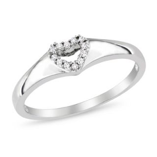 Diamond Accent Heart Cut Out Ring in 10K White Gold   Zales