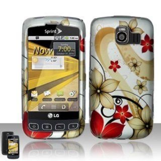 LG Optimus S LS670 / Optimus U / Optimus V Case Gleaming Flowers Hard Cover Protector with Free Car Charger + Gift Box By Tech Accessories: Cell Phones & Accessories