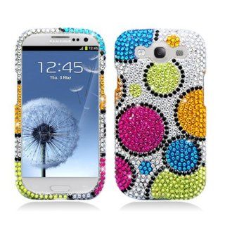Aimo SAMI9300PCLDI673 Dazzling Diamond Bling Case for Samsung Galaxy S3 i9300   Retail Packaging   Colorful Circles Cell Phones & Accessories