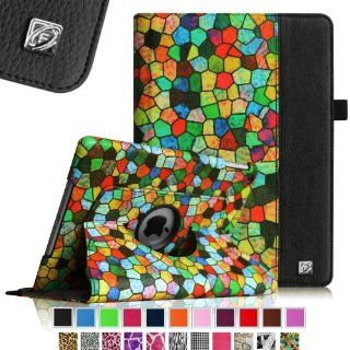 Fintie Apple iPad Air Case   Stained Glass Mosaic Style 360 Degrees Rotating Stand Vegan Leather Cover with Auto Sleep / Wake Feature for iPad Air / iPad 5 (5th Generation)   Black: Computers & Accessories