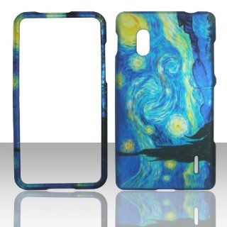 IMAGITOUCH(TM) 3 Item Combo For LG Optimus G E970 Rubberized Snap On Hard Shell Design Faceplate Cover   Van Gogh's Starry Night Arts Painting (Stylus Pen, Pry Tool, Phone Cover): Cell Phones & Accessories