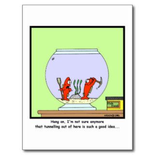 The Great Escape: Goldfish cartoon Post Card
