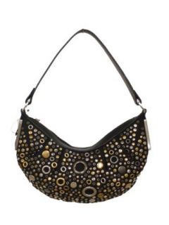 Calvin Klein CK Signature Embellishment Small Hobo Handbag (Black): Clothing