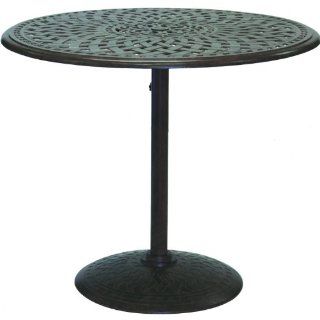 Darlee Series 60 Cast Aluminum Counter Height Pedestal Patio Bar Table   Antique Bronze: Patio, Lawn & Garden