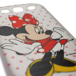 Samsung i9300 Galaxy S III Minnie Mouse Polka Dots Disney Design on white TPU Protector Cover Case   Includes TWO Bonus Personal Charm Straps!: Cell Phones & Accessories