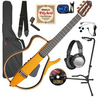 Yamaha SLG130NW Silent Guitar COMPLETE BUNDLE w/ Gig Bag & Headphones: Musical Instruments