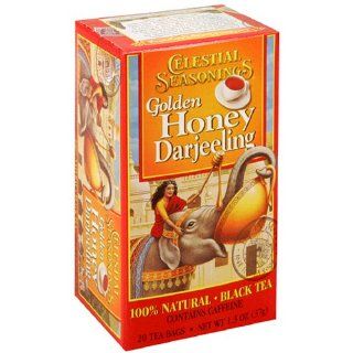 Celestial Seasonings Black Tea, Golden Honey Darjeeling, Tea Bags, 20 Count Boxes (Pack of 6) : Grocery & Gourmet Food