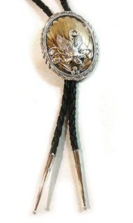 Navajo Eagle Bolo Tie by RICHARD HOSKIE Sterling Silver with Gold Fill: Everything Else