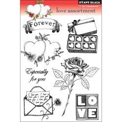 Penny Black Clear Stamps  Love Assortment Penny Black Clear & Cling Stamps