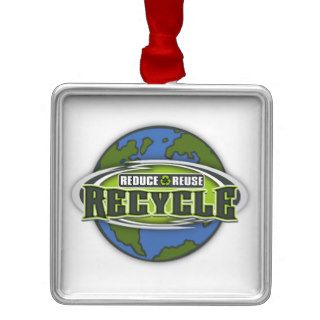 Earth Reduce, Reuse and Recycle Christmas Ornament