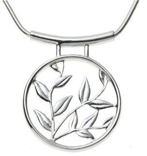 Sterling Silver Large Hana Design Pendant, 17" by Zina: Jewelry
