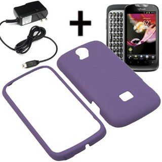 BW Hard Shield Shell Cover Snap On Case for T Mobile Huawei myTouch Q U8730 + Travel Charger Purple: Cell Phones & Accessories