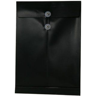 Black Legal Open End (10 1/4 x 14 1/2) Button & String Envelopes   12 envelopes per pack  Filing Envelopes 