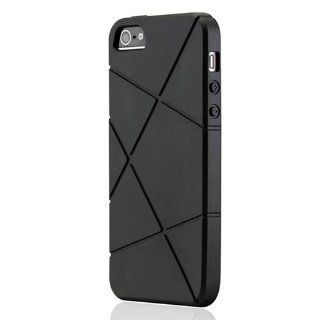 Gearonic AV 5156BPUIB Line Raised Grip Pattern TPU GEL Skin Case Back Cover for Apple iPhone 5   Non Retail Packaging   Black: Cell Phones & Accessories