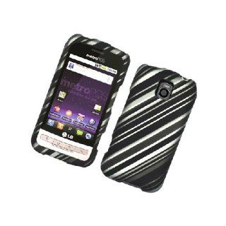 LG Optimus M MS690 C LW690 Black Lines Cover Case: Cell Phones & Accessories