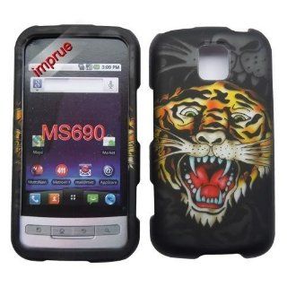 LG Optimus M MS690 smartphone with Tiger face Design Hard Case: Cell Phones & Accessories