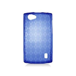 LG Optimus M+ MS695 Clear Transparent Blue Flex Transparent Cover Case: Cell Phones & Accessories