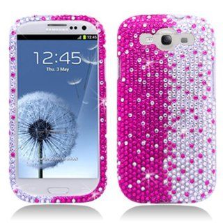 Aimo SAMI9300PCLDI685 Dazzling Diamond Bling Case for Samsung Galaxy S3 i9300   Retail Packaging   Pink/White: Cell Phones & Accessories