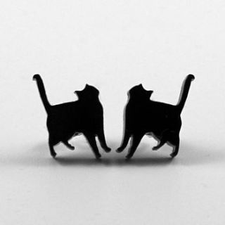 cat stud earrings by jules and clem