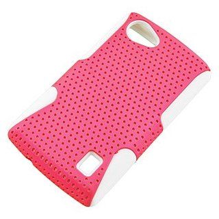 Apex Hybrid Case for LG Optimus M+ MS695, Hot Pink & White Cell Phones & Accessories