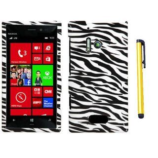Hard Plastic Snap on Cover Fits Nokia 928 Lumia Laser Zebra Skin + A Gold Color Stylus/Pen Verizon: Cell Phones & Accessories