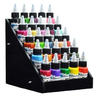 Black Acrylic Tattoo Ink Small Display Stand 5 tier Rack Organizer Table Counter: Health & Personal Care