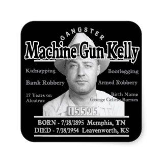 Gangster Machine Gun Kelly Square Stickers