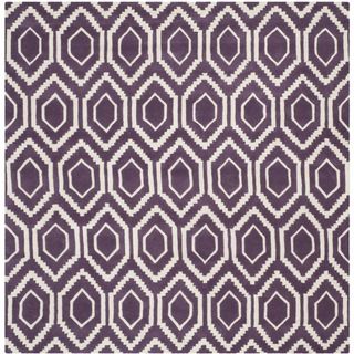 Safavieh Handmade Moroccan Chatham Purple/ Ivory Geometric Wool Rug (7 Square)