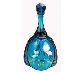 Fenton Art Glass Turquoise Butterfly Bell —