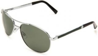Steve Madden Men's S3013P SLVGR Polarized Aviator Sunglasses,Silver Green Frame/Green Lens,One Size: Clothing