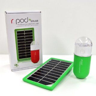 [r.Pod Green] Multifunction Portable Solar Battery Pack and USB Charger with ultra High Flux LED Light compatible with Apple iPhone 4S, iPhone 5,  Kindle Fire and most smartphones: Cell Phones & Accessories