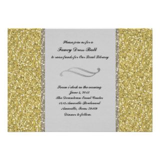 Fancy Silver Gold Glitter Event Invitation