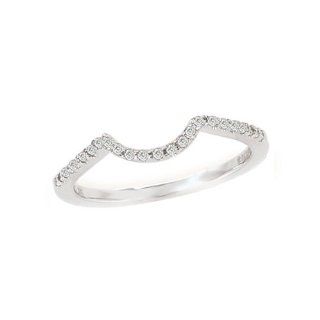 Custom contoured curved 18k Elite Collection diamond wedding band: Jewelry