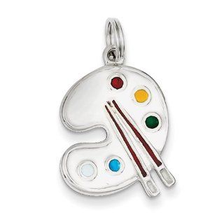 Sterling Silver Enameled Painting Palette Charm   JewelryWeb: Jewelry
