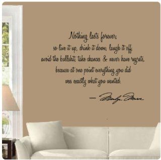 Nothing lasts forever by Marilyn Monroe Wall Decal Sticker Art Mural Home Dcor Quote   Wall Decor Stickers