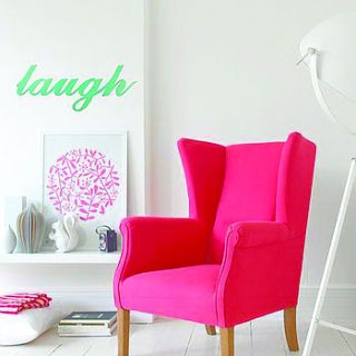 'laugh' cursive wooden word wall art by dassie