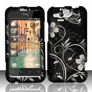 Rubberized White Flowers Design for HTC HTC Rhyme 6330: Cell Phones & Accessories