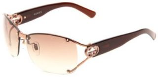 Gucci Women's 2820/F/S Wrap Sunglasses,Shiny Dark Ruthenium Frame/Grey Gradient Lens,One Size: Clothing