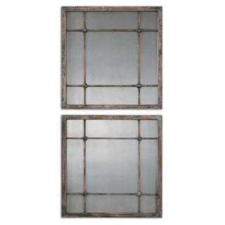 Saragano Slate Blue Square Mirrors (set Of 2)