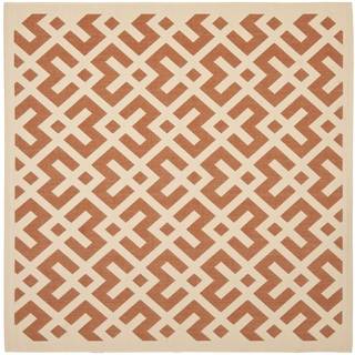 Safavieh Indoor/ Outdoor Courtyard Terracotta/ Bone Area Rug (4 Square)