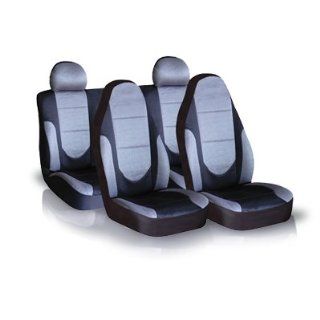Car Seat Cover Full Set High Back Black and Gray: Automotive