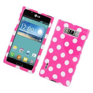 LG Splendor US730 White Hot Pink Polka Dots Glossy Cover Case: Cell Phones & Accessories