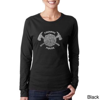 Los Angeles Pop Art Womens Firemans Prayer Long Sleeve T shirt