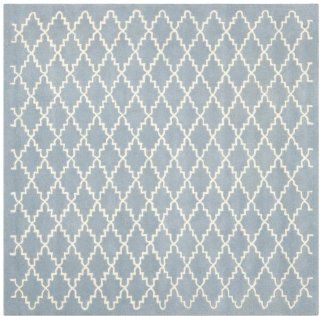 Shop Safavieh CHT721B Chatham Collection Wool Square Handmade Area Rug, 9 Feet, Blue and Ivory at the  Home Dcor Store