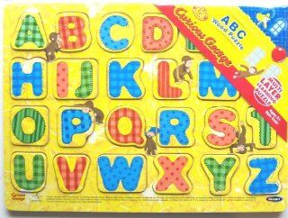 Curious George ABC Wood Alphabet Puzzle RoseArt: Toys & Games