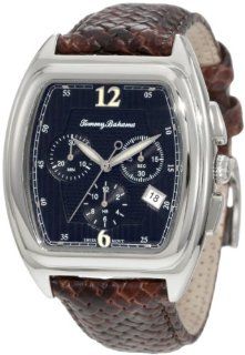 Tommy Bahama Swiss Men's TB1207 Silver Palms Black Dial Barrel Swiss Analog Chronograph Watch: Watches