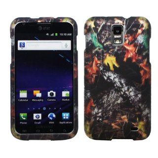Camouflage Oak Wood Leaf Design Rubberized Snap on Hard Shell Cover Protector Faceplate Skin Case for AT&T Samsung Galaxy II S2 I727 Skyrocket + LCD Screen Guard Film + Mini Phone Stand + Case Opener: Cell Phones & Accessories