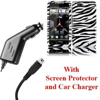 Zebra Design Hard Case for Motorola XT913/XT916 Droid Razr Maxx + Screen Protector + Micro USB Car Charger: Cell Phones & Accessories